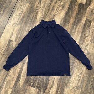 Vintage C.C. Filson Co. Navy Blue 1/4 Button Pullover Sweater Men's Size XS‎